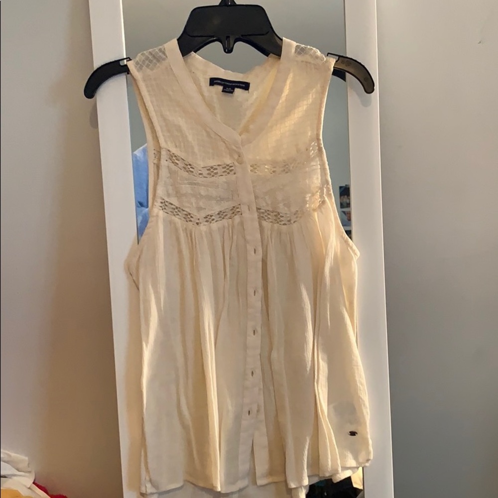 Cream button up American eagle
